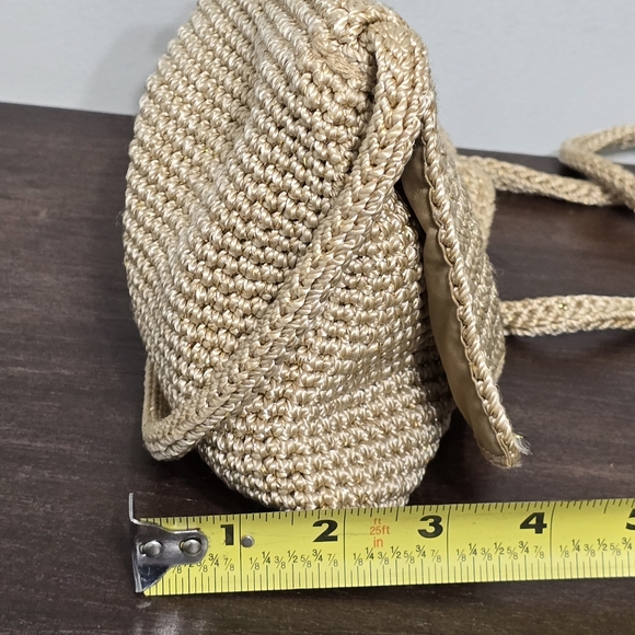 The SAK Small Metallic Gold Accents Crochet Knit Crossbody - Picture 15 of 16
